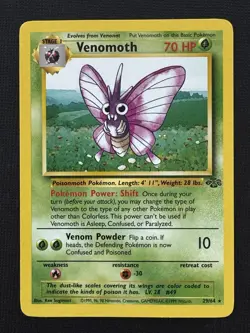 Pokemon Venomoth 29/64 Jungle Rare Regular 70HP 1999 TCG Card Stock - Image 1