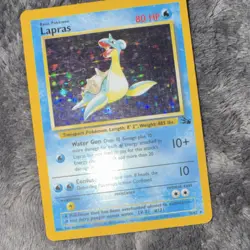 Pokemon TCG Lapras Holo Rare 80HP 10/62 Fossil 1999 English Vintage Card - Image 2