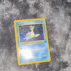 Pokemon TCG Lapras Holo Rare 80HP 10/62 Fossil 1999 English Vintage Card - Image 3