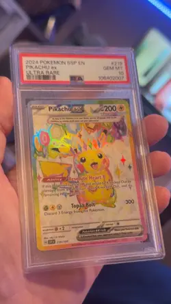 2024 Pokemon SSP Pikachu ex Ultra Rare PSA 10 Gem Mint Card - Image 1