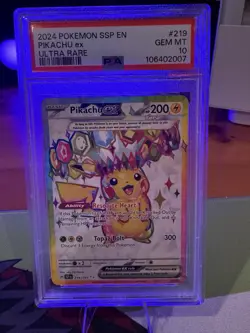 2024 Pokemon SSP Pikachu ex Ultra Rare PSA 10 Gem Mint Card - Image 2