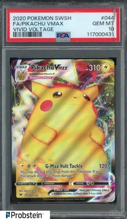 2020 Pokemon SWSH Vivid Voltage #044 Pikachu VMAX Full Art PSA 10 GEM MT - Image 1