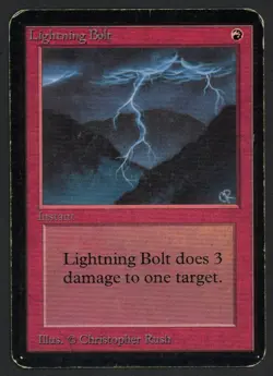 ***Alpha Lightning Bolt (Indents)*** MTG Alpha Magic Kid Icarus - Image 1