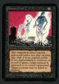 ***Alpha Animate Dead (Light Indent)*** MTG Alpha Magic Kid Icarus - Image 1