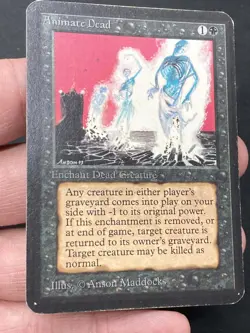 ***Alpha Animate Dead (Light Indent)*** MTG Alpha Magic Kid Icarus - Image 3