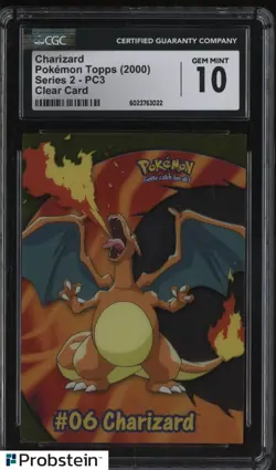 2000 Pokemon Topps Charizard Series 2 - PC3 CLEAR CARD CGC 10 - Image 1