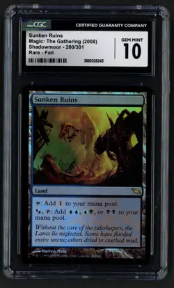 ***CGC 10 FOIL Sunken Ruins*** MTG Shadowmoor Magic Kid Icarus - Image 1