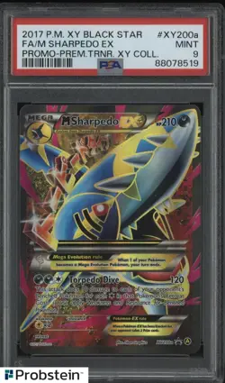 2017 Pokemon English M Sharpedo Ex Black Star XY200a Promo Full Art PSA 9 - Image 1