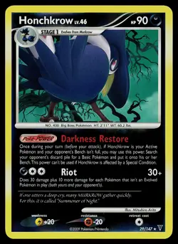 Pokemon Card - Honchkrow Supreme Victors 29/147 Rare Reverse Holo - Image 1