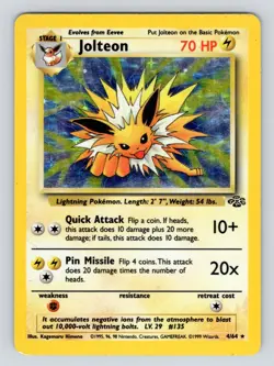 MP! Pokemon TCG Jolteon Jungle 4/64 Holo Unlimited Holo Rare - Image 1