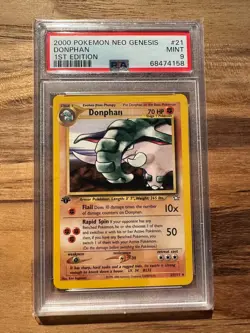 Pokemon 1st Edition NEO Genesis Donphan PSA 9 Certification # 68474158 - Image 1