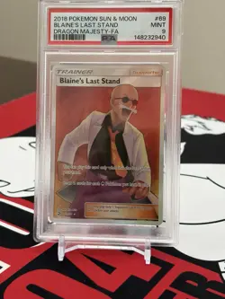 Pokemon TCG Blaine's Last Stand Full Art 69/70 Dragon Majesty Ultra Rare PSA 9 - Image 1