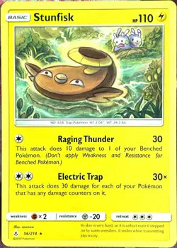 Stunfisk Rare - 56/214 - Unbroken Bonds Pokemon 2019 - Image 1