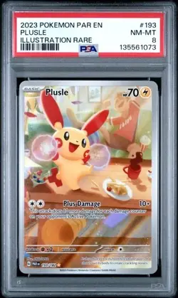 PLUSLE #193 PSA 8 2023 POKEMON PAR EN-PARADOX RIFT ILLUSTRATION RARE - Image 1
