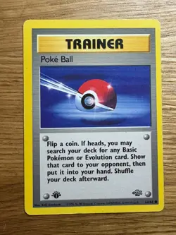 Pokemon TCG Jungle #64/64 Pokeball 1st Edition LP - Image 1