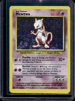 1999 Pokemon Unlimited Mewtwo Rare Holo #10/102 - Image 1