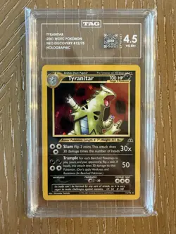 2001 POKEMON NEO DISCOVERY #12 TYRANITAR-HOLO TAG 4.5 - Image 1