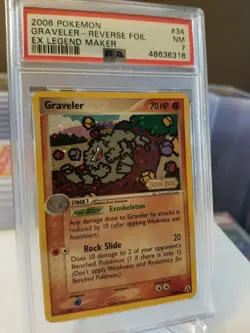 2006 Pokemon EX Legend Maker Graveler Reverse Foil 34/92 PSA 7 - Image 1