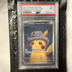 2023 Pokemon Promo x Van Gogh Pikachu with Grey Felt Hat #085 PSA 9 - Image 1