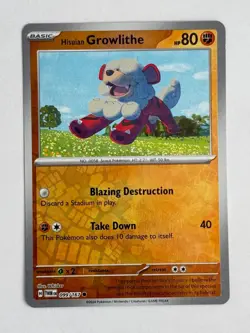 Pokemon TCG Hisuian Growlithe - 099/167 Reverse Holo SV06: Twilight Masquerade - Image 1