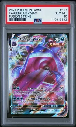 Gengar VMAX 157/264 Full Art 2021 Pokemon SWSH Fusion Strike PSA 10 Gem Mint - Image 1
