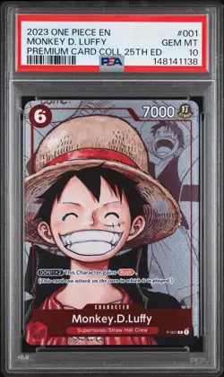 Monkey D Luffy P-001 Alt Art One Piece English 25th Anniversary Edition PSA 10 - Image 1