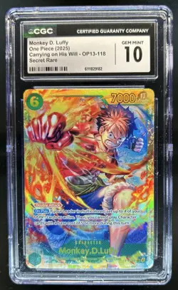 2025 One Piece Carrying On His Will Monkey D. Luffy Special Card OP13-118 CGC 10 - Image 1