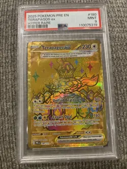2025 POKEMON PRE EN-PRISMATIC EVOLUTIONS HYPER RARE #180 TERAPAGOS EX PSA 9 - Image 2