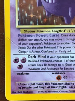 Pokemon Gengar Fossil Holo Rare 5/62 1999 Wizards Damaged - Image 5