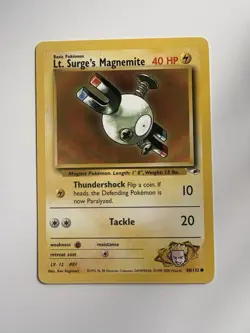 Lt. Surge's Magnemite 80/132 Gym Heroes - Common Pokemon Card - NM - Image 1