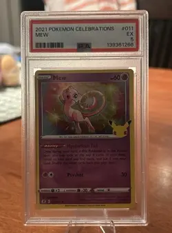 Mew 011/025 Pokemon Celebrations Holo PSA graded EX 5 - Image 1