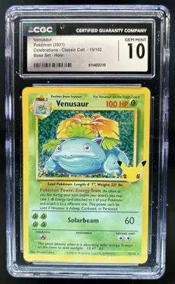2021 Pokemon SWSH Celebrations Venusaur Classic Collection #15/102 CGC 10 - Image 1