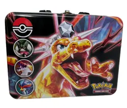 POKEMON Scarlet Violet Collectors Tin Charizard Lunch Box No Dents Empty - Image 1