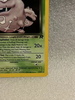 HP - Dark Weezing Holo 14/82 Pokemon TCG WOTC Vintage Team Rocket Rare - Image 4