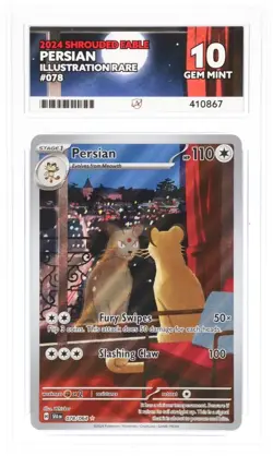 🔹ACE 10 GEM MINT🔹Persian 078/064 Illustration Rare🔸Shrouded Fable Pokemon - Image 1