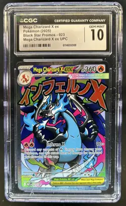 2025 Pokemon MEP Black Star Promos Mega Charizard X ex #023 CGC 10 - Image 1