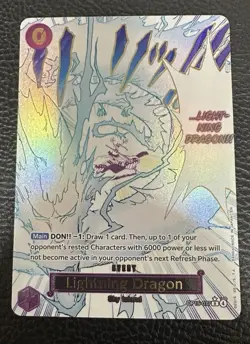 Lightning Dragon R OP15-077 Parallel Manga Kami's Island One Piece Card ENGLISH - Image 1