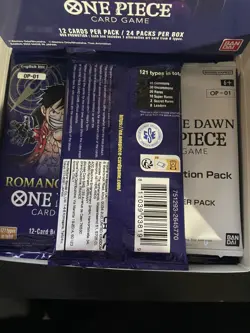 One Piece OP-01 Booster pack - Wave One - Pre-Errata Romance Dawn Blue Bottom - Image 2