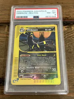 Umbreon 41/147 Aquapolis Rev. Foil Pokemon Card PSA NM-MT 8 (Re Grade Candidate) - Image 2