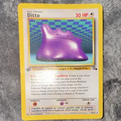 Pokemon TCG Ditto Rare 50HP 18/62 Fossil English Vintage Basic Card - Image 1