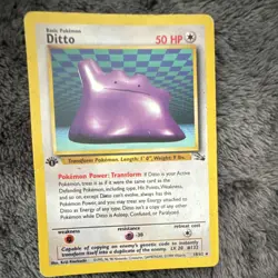 Pokemon TCG Ditto Rare 50HP 18/62 Fossil English Vintage Basic Card - Image 2