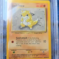 Pokemon 1999 Base Set Unlimited Sandshrew #62 Beckett BGS 8.5 Graded Card - Image 3