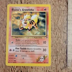 NM Blaine's Growlithe Gym Heros 35/132 35 Vintage Pokemon Trading Card WOTC TCG - Image 1