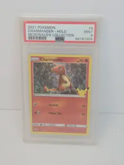 2021 Pokemon McDonalds Collection #9 Charmander Holo PSA 9 MINT Graded Card - Image 1