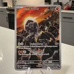 Pokemon TCG Paldean Tauros Holo Card Illustration Rare 218/193 Paldea Evolved - Image 1