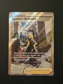 POKEMON TCG EXTENDED ART ACRYLIC CASE CARD CYNTHIA'S AMBITION GG60/GG70 UR L28 - Image 1