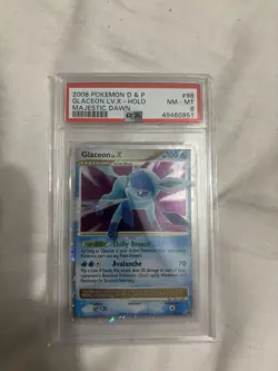 PSA 8 Glaceon LV.X Holo Pokemon Card 98/100 D&P Majestic Dawn 2008 NM/Mint - Image 1