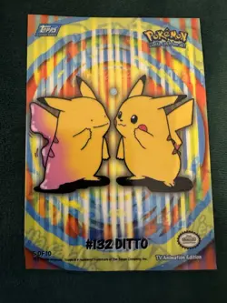Pokemon Topps 2000 TV Animation Series 2 Stick-Ons #132 Ditto Card 5 of 10 - Image 2