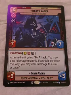 STAR WARS UNLIMITED JTL DARTH VADER Legendary Card NM - Image 1