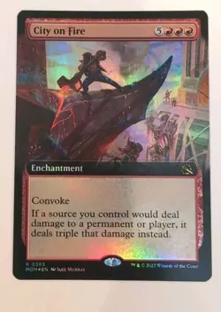 City On Fire Borderless Foil MTG - Image 1